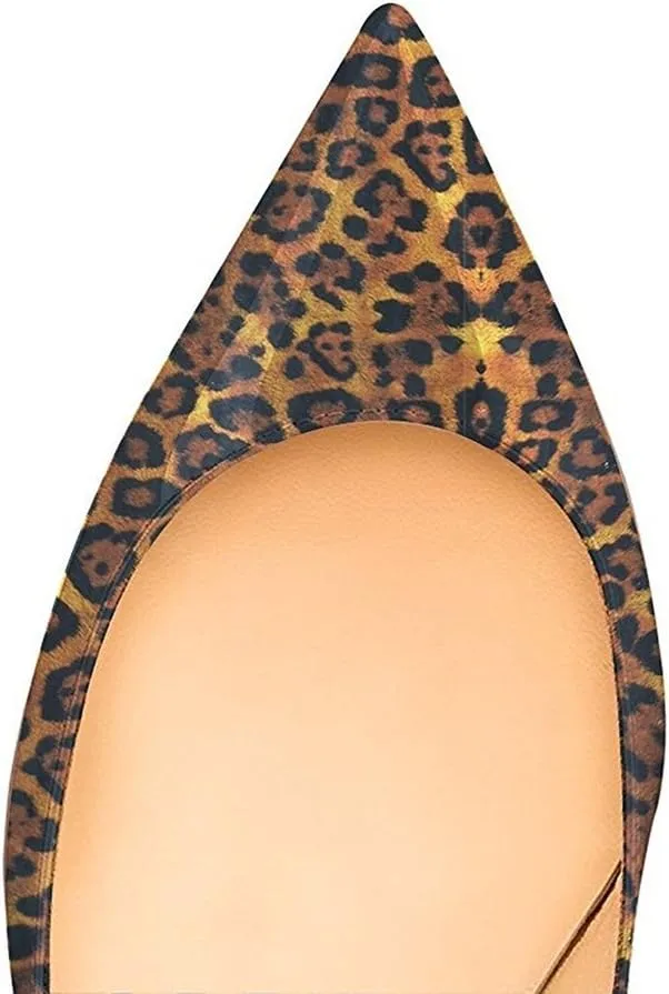 FSJ Women Sexy Pumps Leopard Snake Prints Shoes Kitten Low Heels Pointed Toe Size 4-15 M US