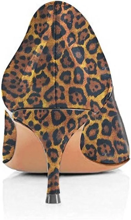 FSJ Women Sexy Pumps Leopard Snake Prints Shoes Kitten Low Heels Pointed Toe Size 4-15 M US