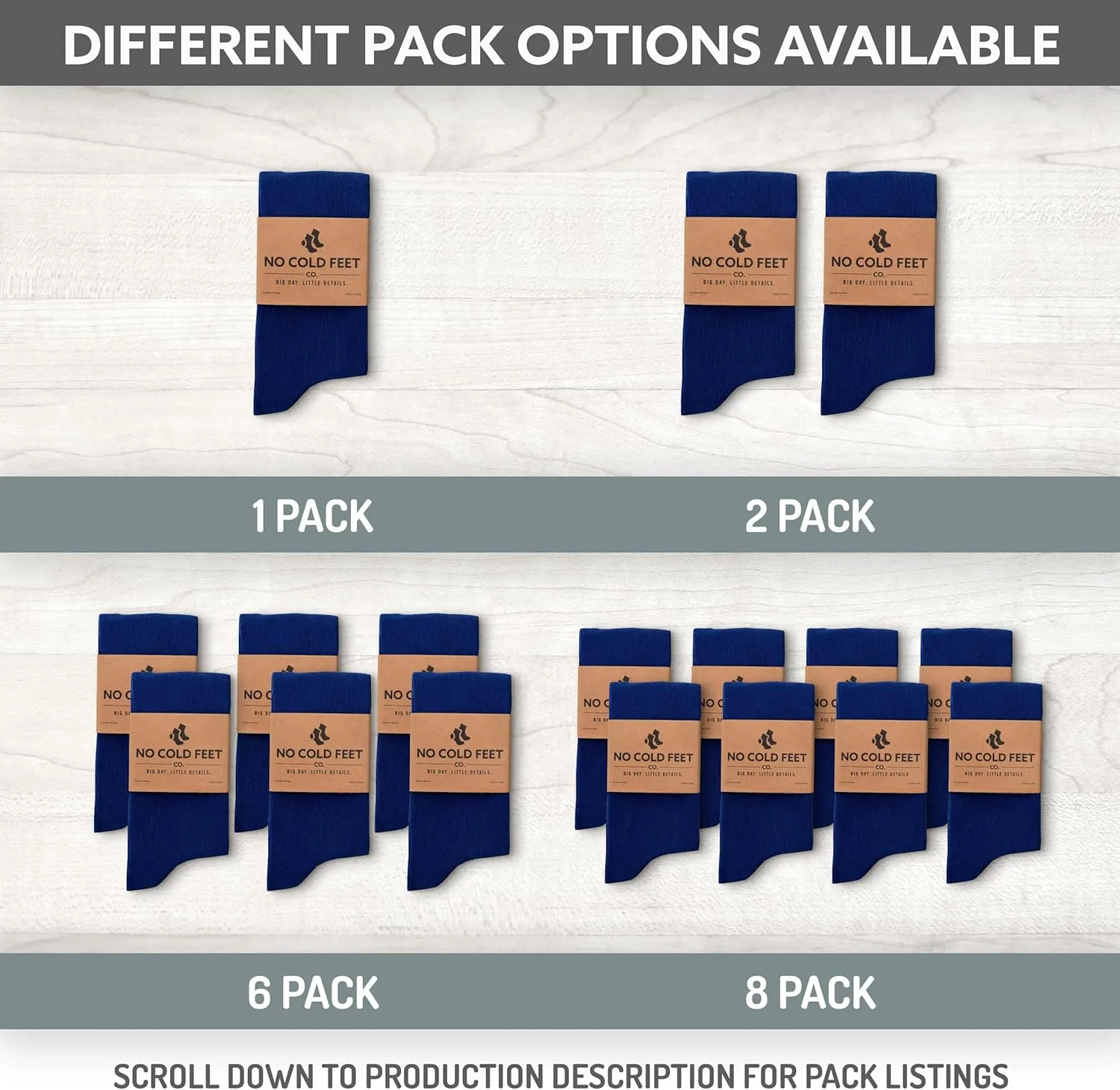Fun Blue Colorful Novelty Socks for Men for Dress Casual Formal Groomsmen Wedding, 4 Pack