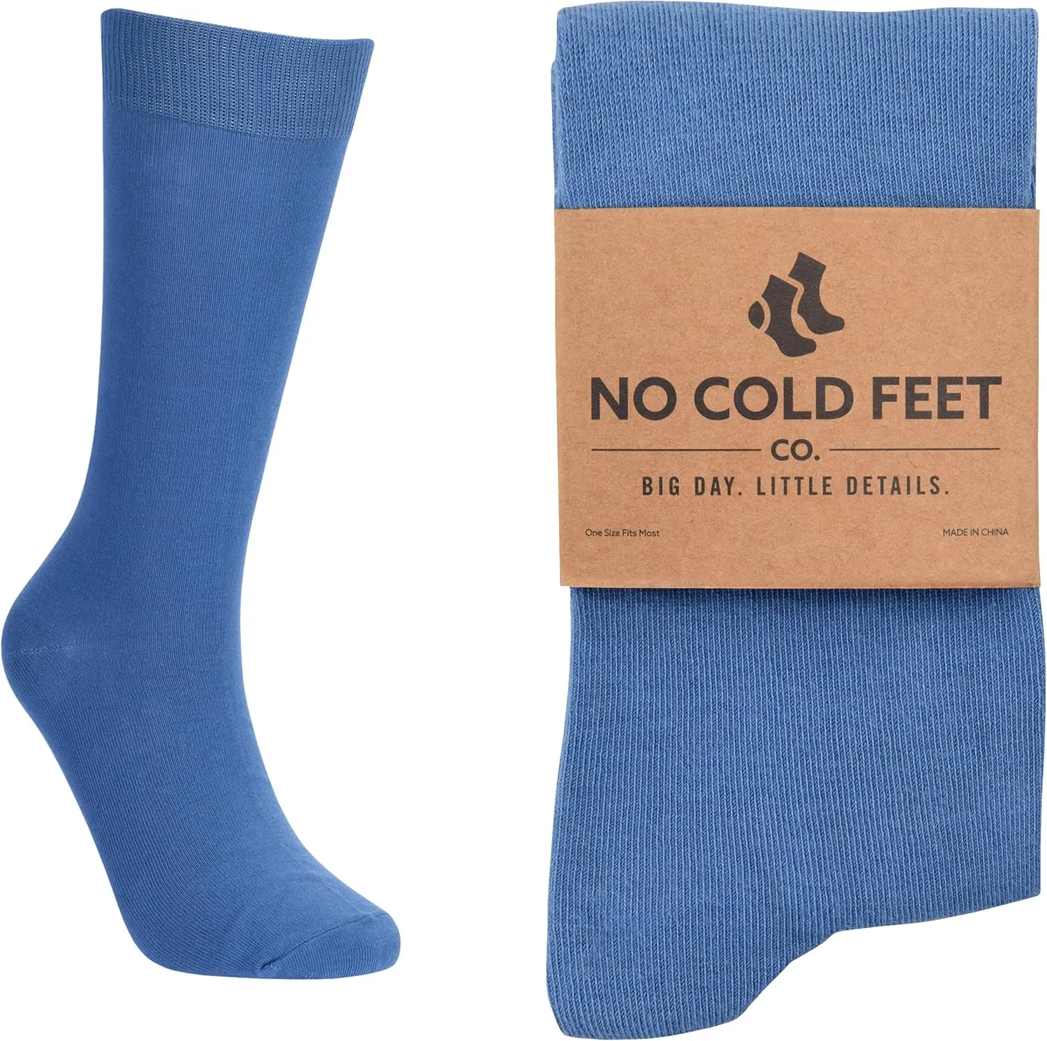 Fun Blue Colorful Novelty Socks for Men for Dress Casual Formal Groomsmen Wedding, One Pair