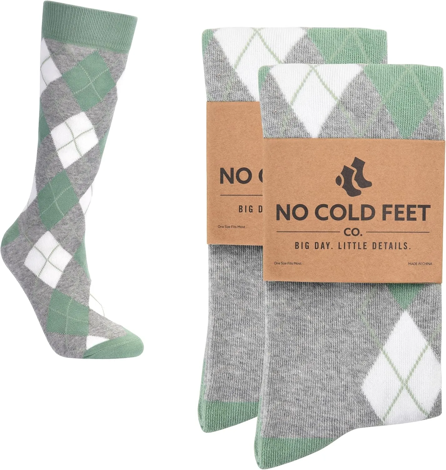 Fun Green Colorful Novelty Socks for Men for Dress Casual Formal Groomsmen Wedding, 2 Pack