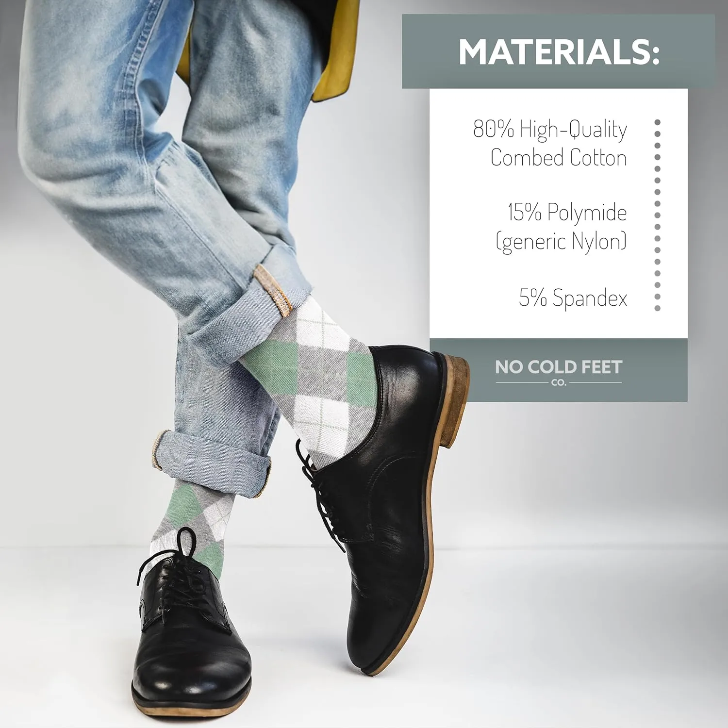 Fun Green Colorful Novelty Socks for Men for Dress Casual Formal Groomsmen Wedding, 2 Pack