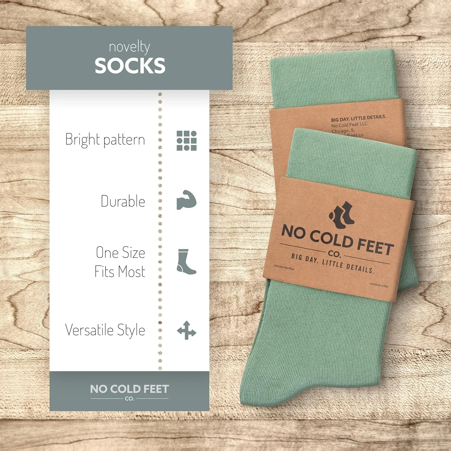 Fun Green Colorful Novelty Socks for Men for Dress Casual Formal Groomsmen Wedding, 6 Pack