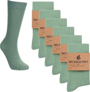 Fun Green Colorful Novelty Socks for Men for Dress Casual Formal Groomsmen Wedding, 6 Pack