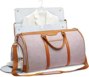 Garment Bag for Travel, Convertible Carry-On Duffel with Shoe Compartment, Waterproof & Wrinkle-Free Suit Carrier for Business Trips & Weekend Getaways, Foldable & Lightweight