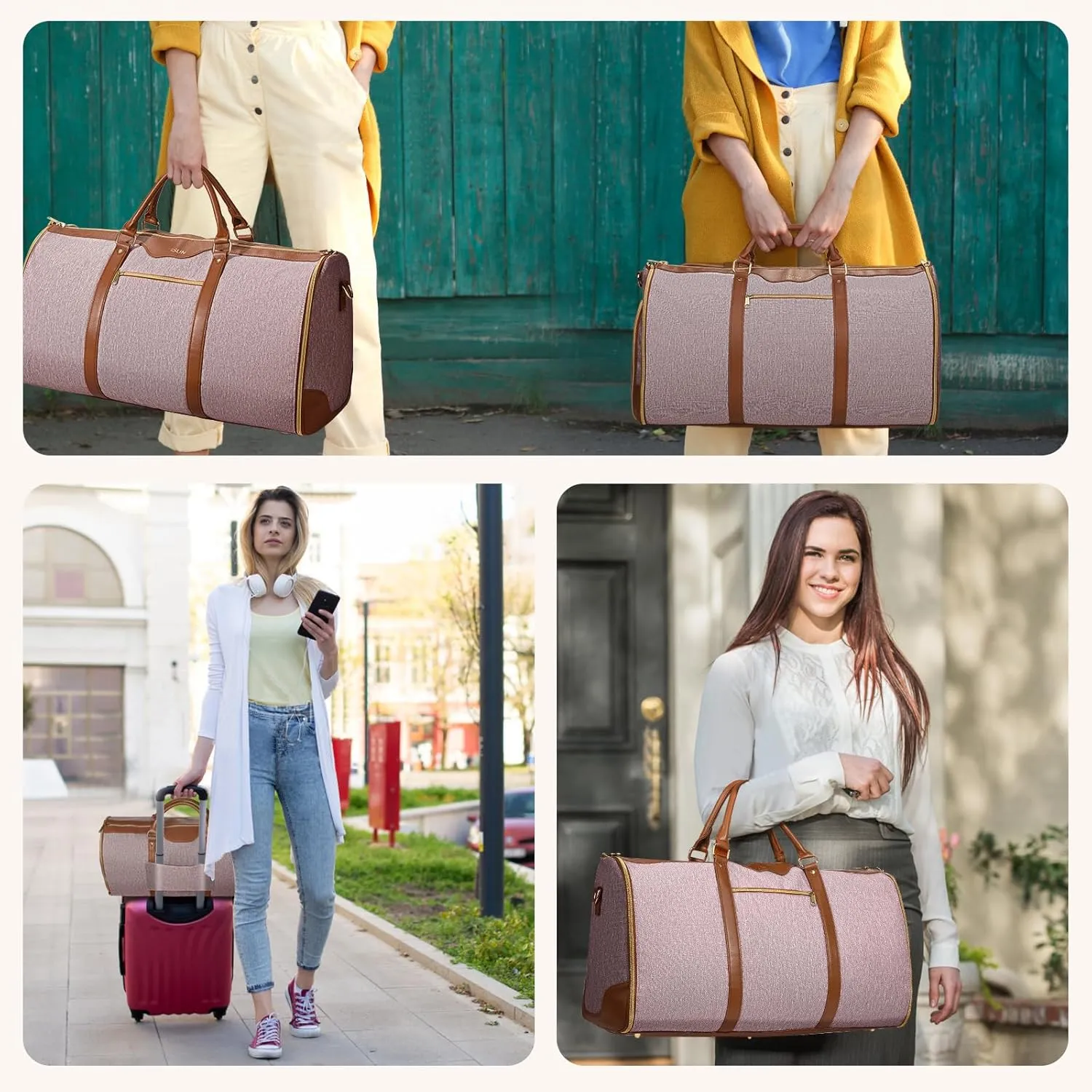 Garment Bag for Travel, Convertible Carry-On Duffel with Shoe Compartment, Waterproof & Wrinkle-Free Suit Carrier for Business Trips & Weekend Getaways, Foldable & Lightweight