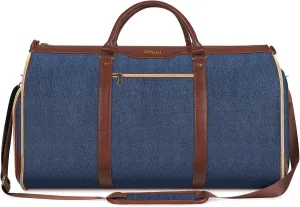 Garment Bags for Travel, Carry-On Suit Bag, Convertible Garment & Duffel Bag with Shoe Compartment, Perfect for Business Trips & Weekend Getaways, Blue