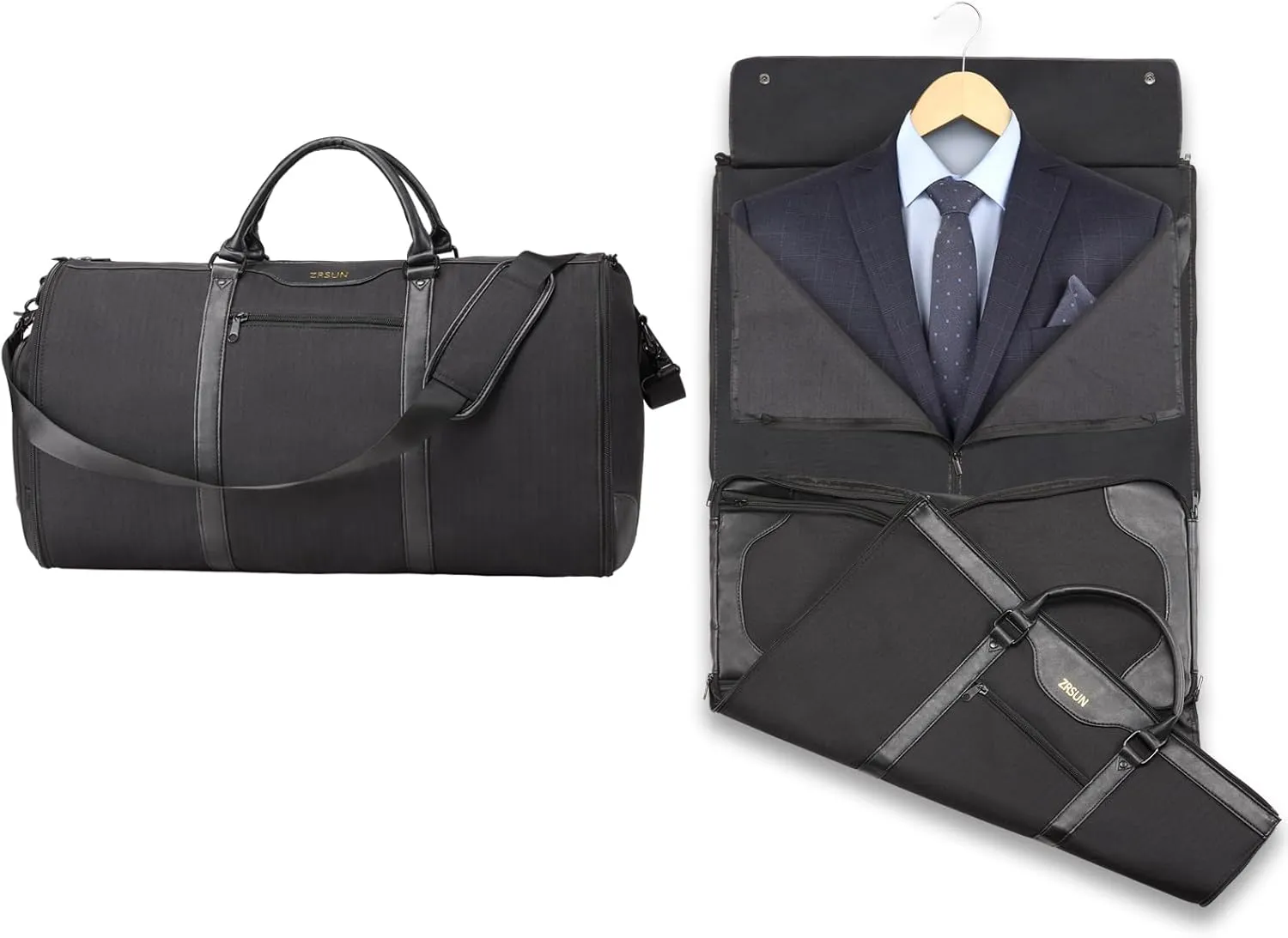 Garment Bags for Travel, Carry-On Suit Bag, Convertible Garment & Duffel Bag with Shoe Compartment, Perfect for Business Trips & Weekend Getaways, Blue