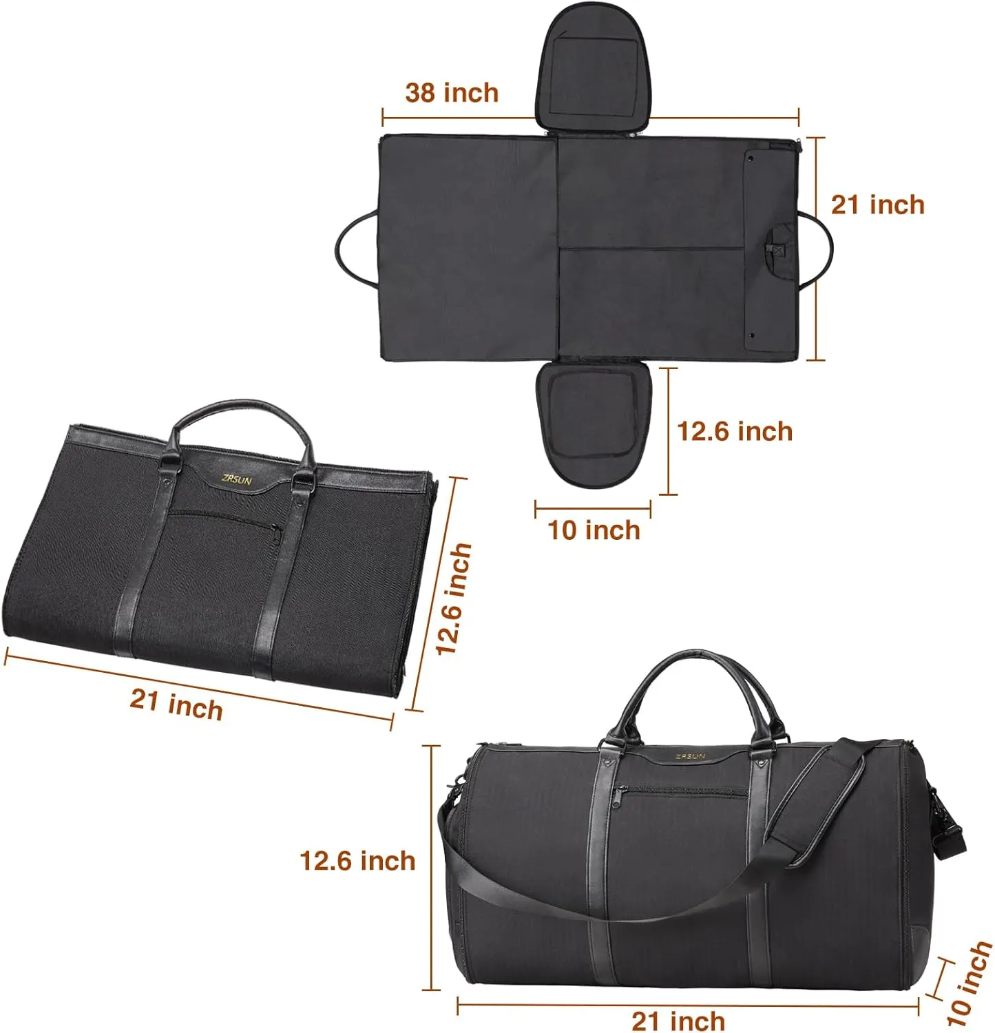 Garment Bags for Travel, Carry-On Suit Bag, Convertible Garment & Duffel Bag with Shoe Compartment, Perfect for Business Trips & Weekend Getaways, Blue