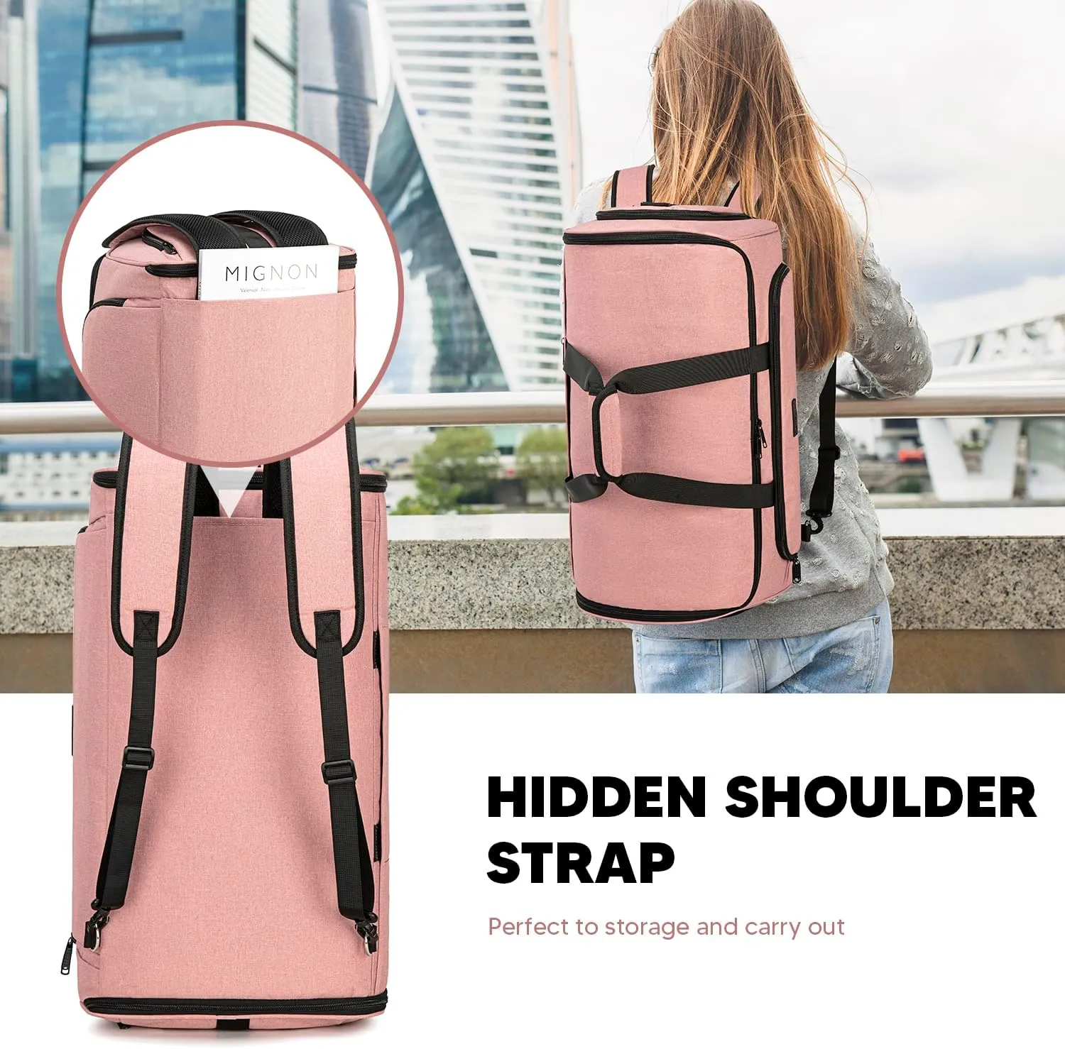 Garment Bags for Travel, Convertible Garment Duffle Bag for Men Women, Carry On Garment Bag Backpack, 4 in 1 Travel Suit Bag with Shoe Compartment, Large Weekender Bag