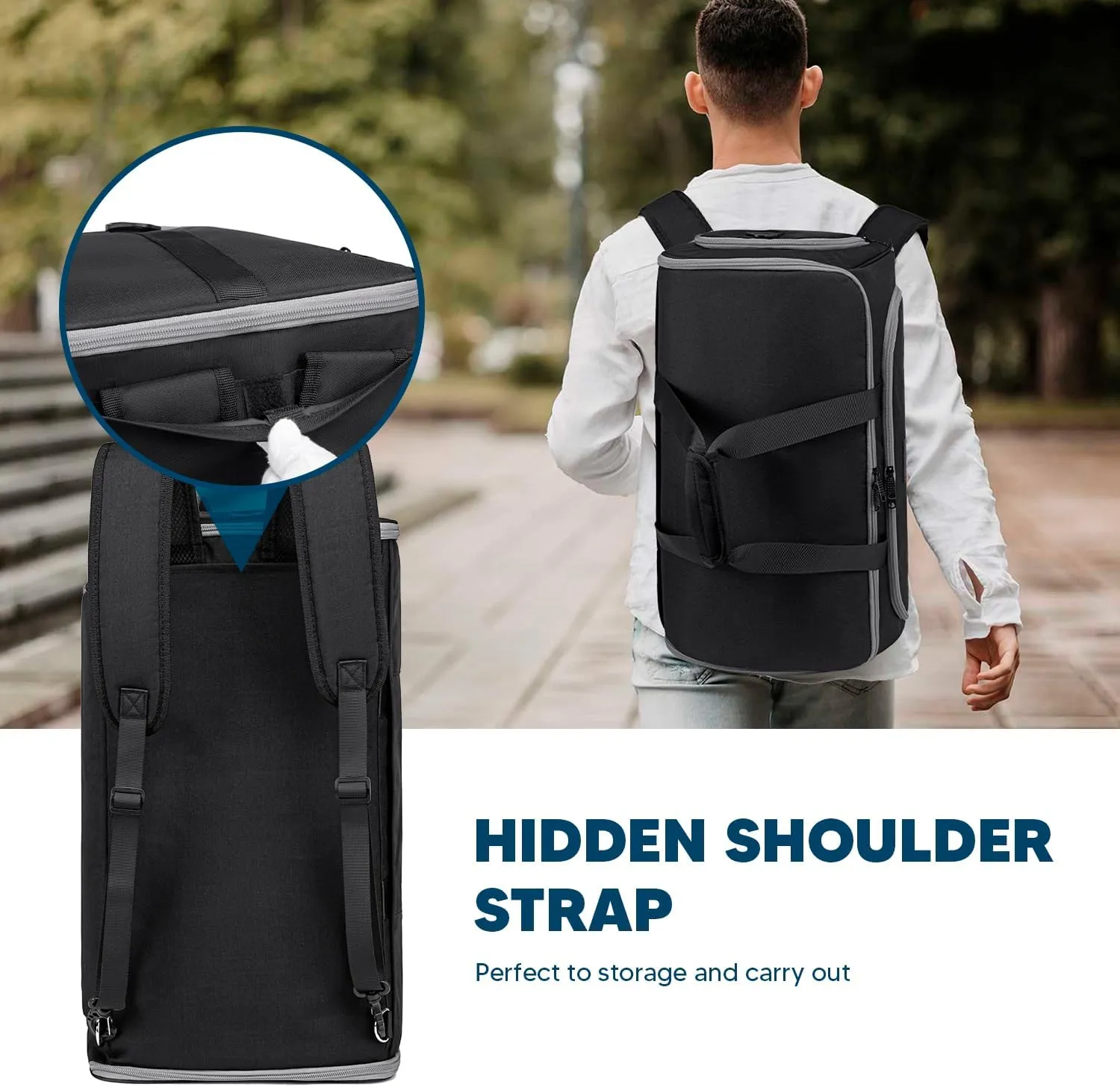 Garment Bags for Travel, Convertible Garment Duffle Bag for Men Women, Carry On Garment Bag Backpack, 4 in 1 Travel Suit Bag with Shoe Compartment, Large Weekender Bag