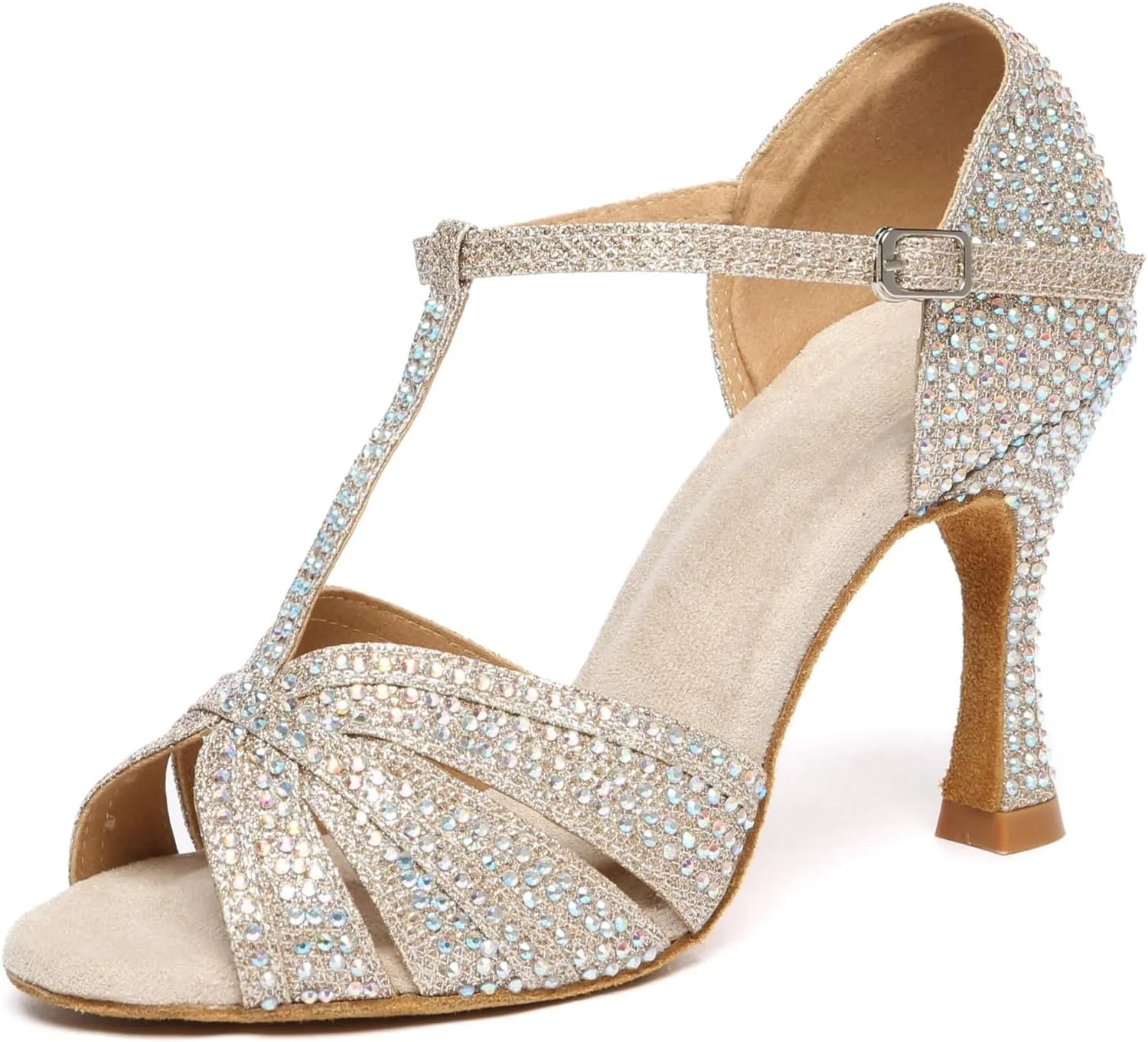 Glitter Dance Shoes for Women Rhinestones Bridal Wedding Formal Sandals
