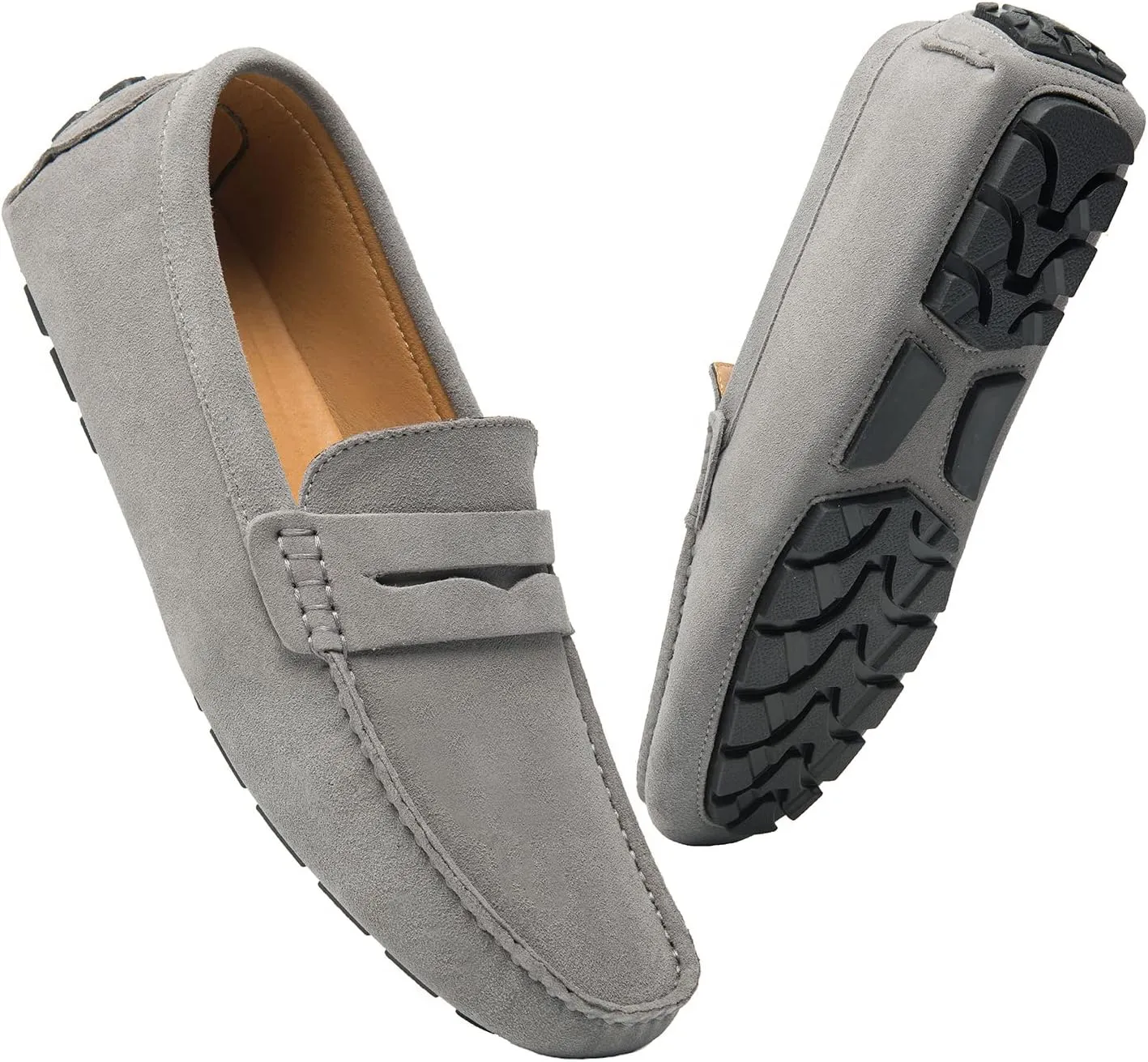 Go Tour Men's Penny Loafers Moccasin Driving Shoes Slip On Flats Boat Shoes