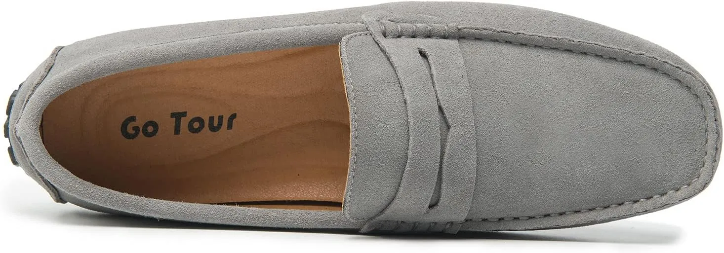 Go Tour Men's Penny Loafers Moccasin Driving Shoes Slip On Flats Boat Shoes