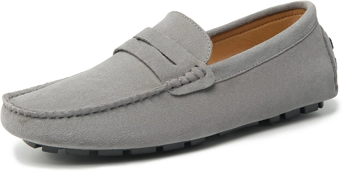 Go Tour Men's Penny Loafers Moccasin Driving Shoes Slip On Flats Boat Shoes