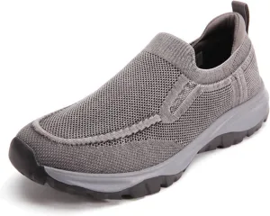 Go Tour Men's Walking Shoes - Casual Washed Knit Loafer Comfortable Slip On Athletic Sneakers