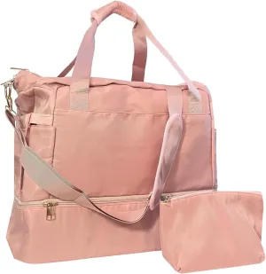 Gym Bag With Shoe Compartment Women, Overnight Duffel Carry-Travel, Business, Gym, and Hospital Use