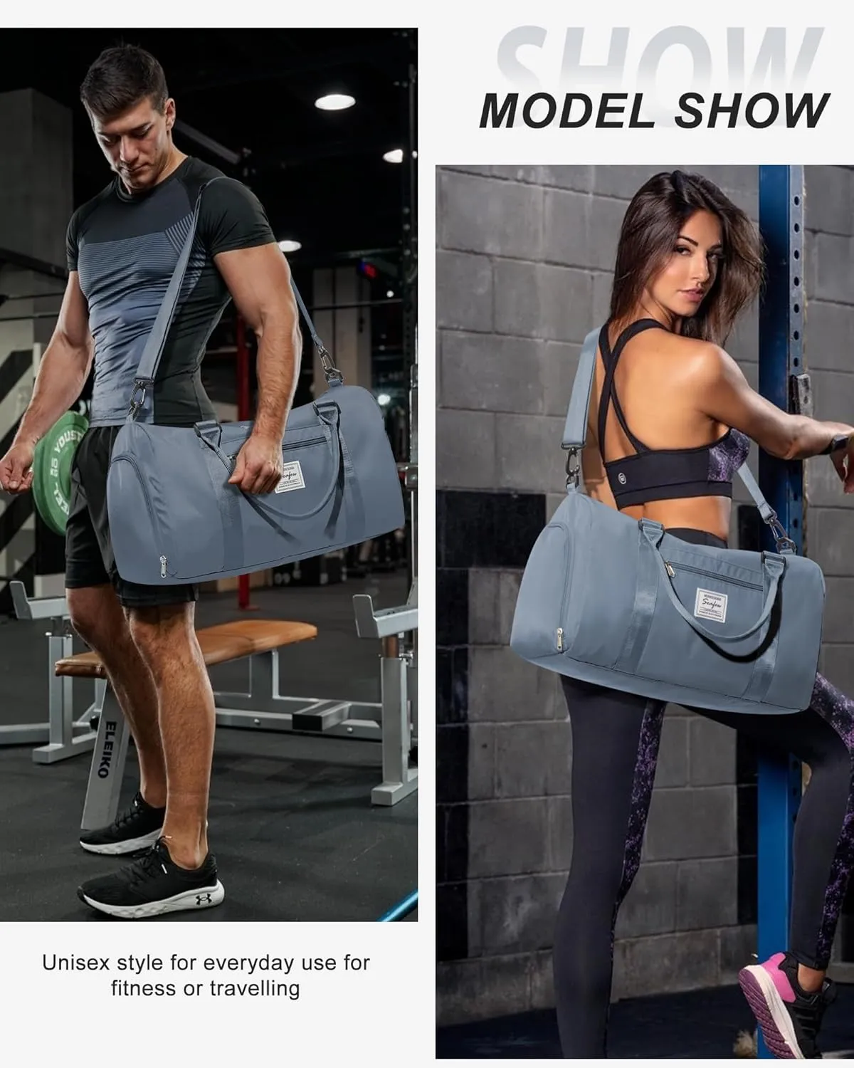 Gym Bags Womens Mens with Shoes Compartment and Wet Pocket Travel Duffel Bag for Women for Plane Sport Gym Tote Bags Swimming Yoga Waterproof Weekend Overnight Bag Carry on Bag Hospital Holdalls