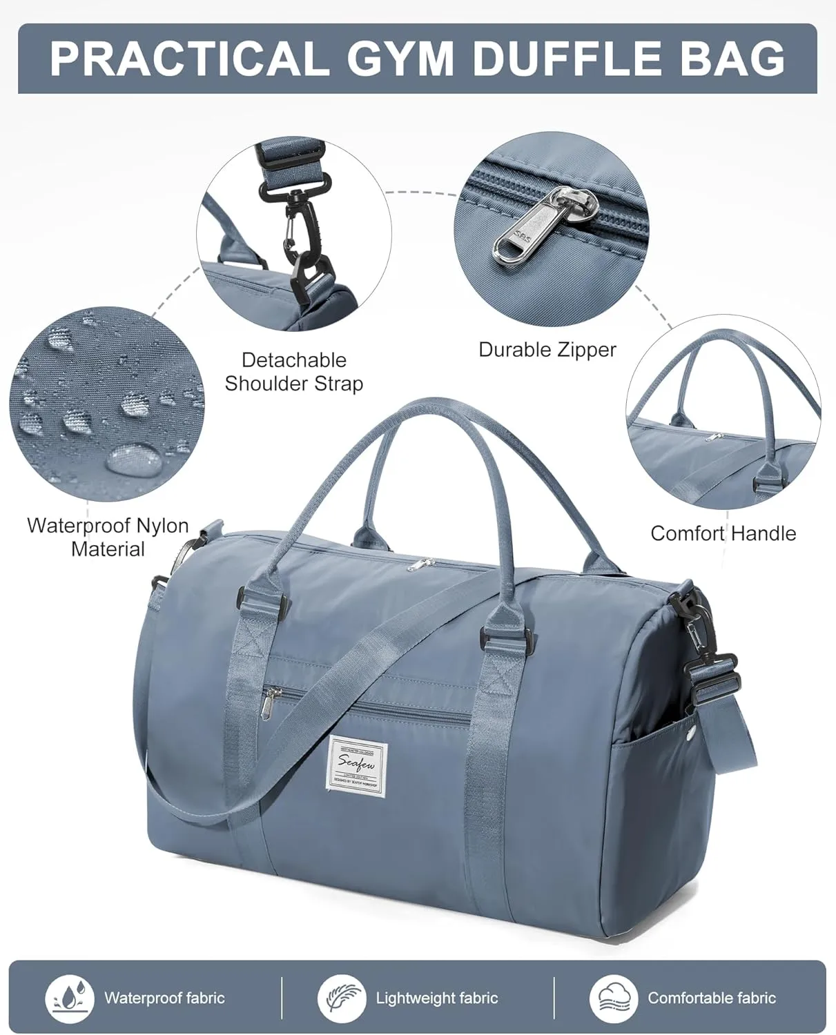 Gym Bags Womens Mens with Shoes Compartment and Wet Pocket Travel Duffel Bag for Women for Plane Sport Gym Tote Bags Swimming Yoga Waterproof Weekend Overnight Bag Carry on Bag Hospital Holdalls