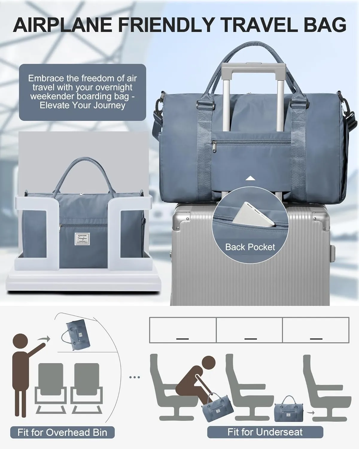 Gym Bags Womens Mens with Shoes Compartment and Wet Pocket Travel Duffel Bag for Women for Plane Sport Gym Tote Bags Swimming Yoga Waterproof Weekend Overnight Bag Carry on Bag Hospital Holdalls