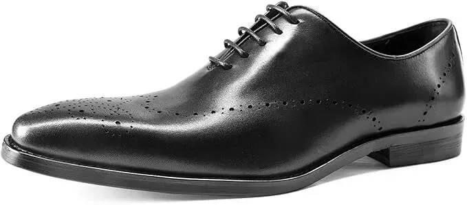 Handmade Men Black Lace Up Leather Brogue Shoe, Party Wear Shoe, Office Shoe