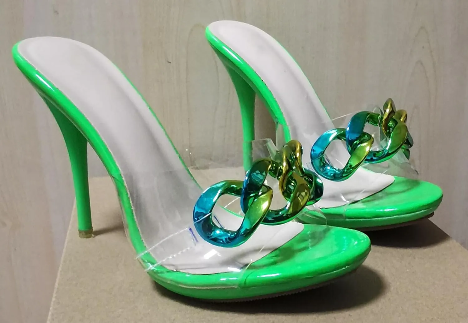 Hanfike Stiletto High Heel Mule Sandals for Women Slip on Summer Slide Shoes