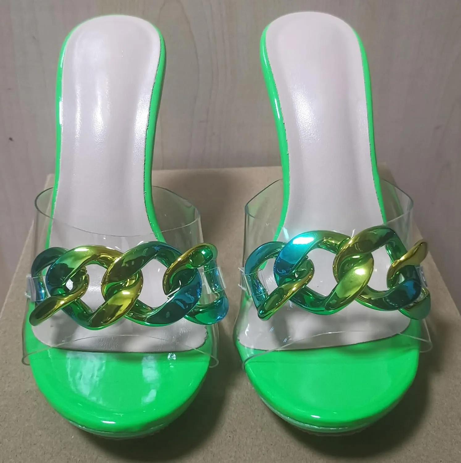 Hanfike Stiletto High Heel Mule Sandals for Women Slip on Summer Slide Shoes