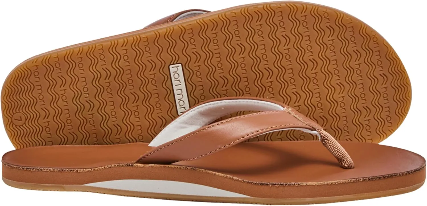 Hari Mari- The Clipper- Women's Waterproof Boat-Safe Full-Grain Leather Sandal- No Break Ins, Beveled Edge to Reduce Tripping, and Floats in Water