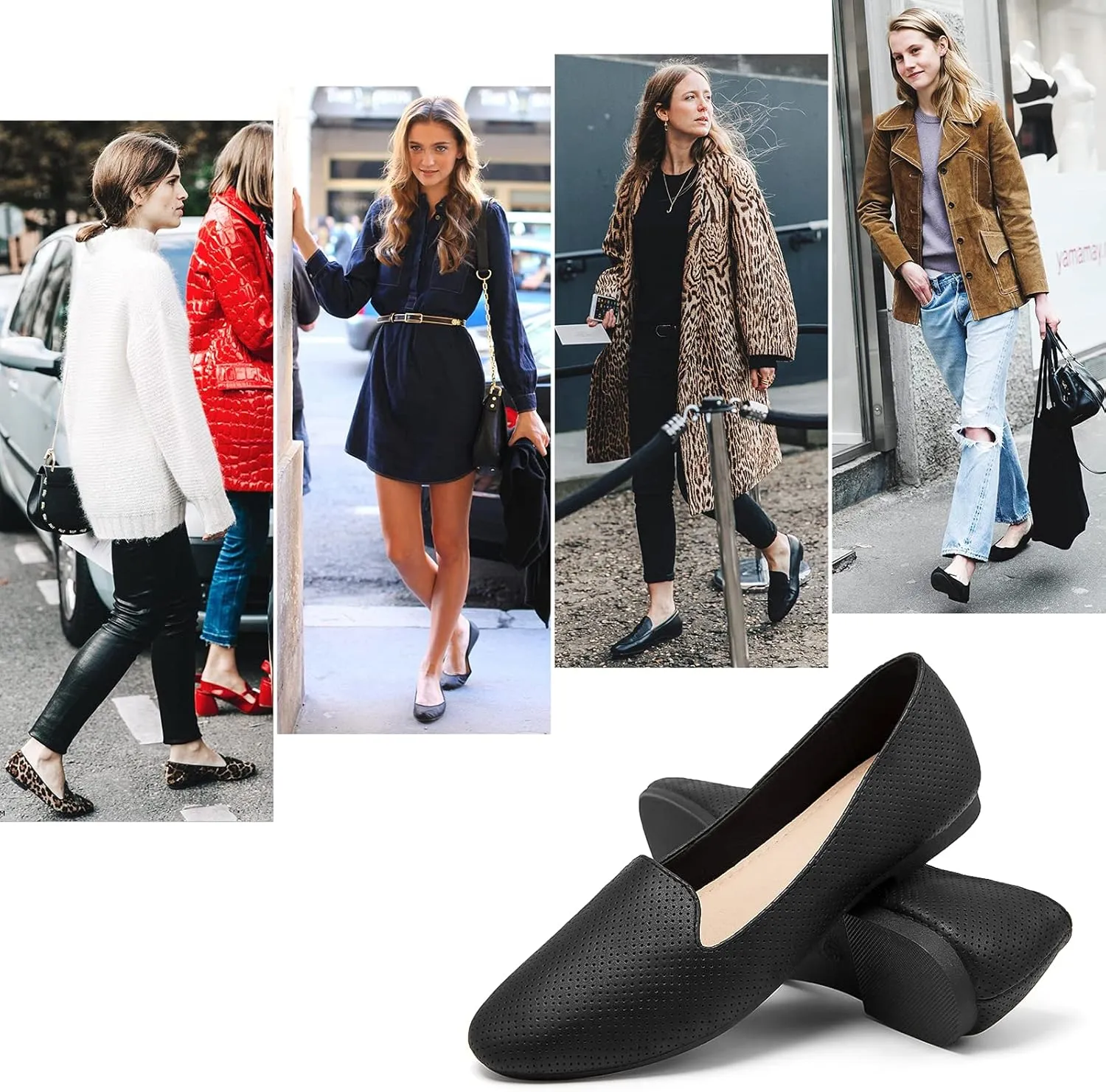 hash bubbie Women's Flats Shoes Dress Shoes for Women Business Dressy Casual Shoes Ballet Flats Loafers Comfortable Slip on Shoes