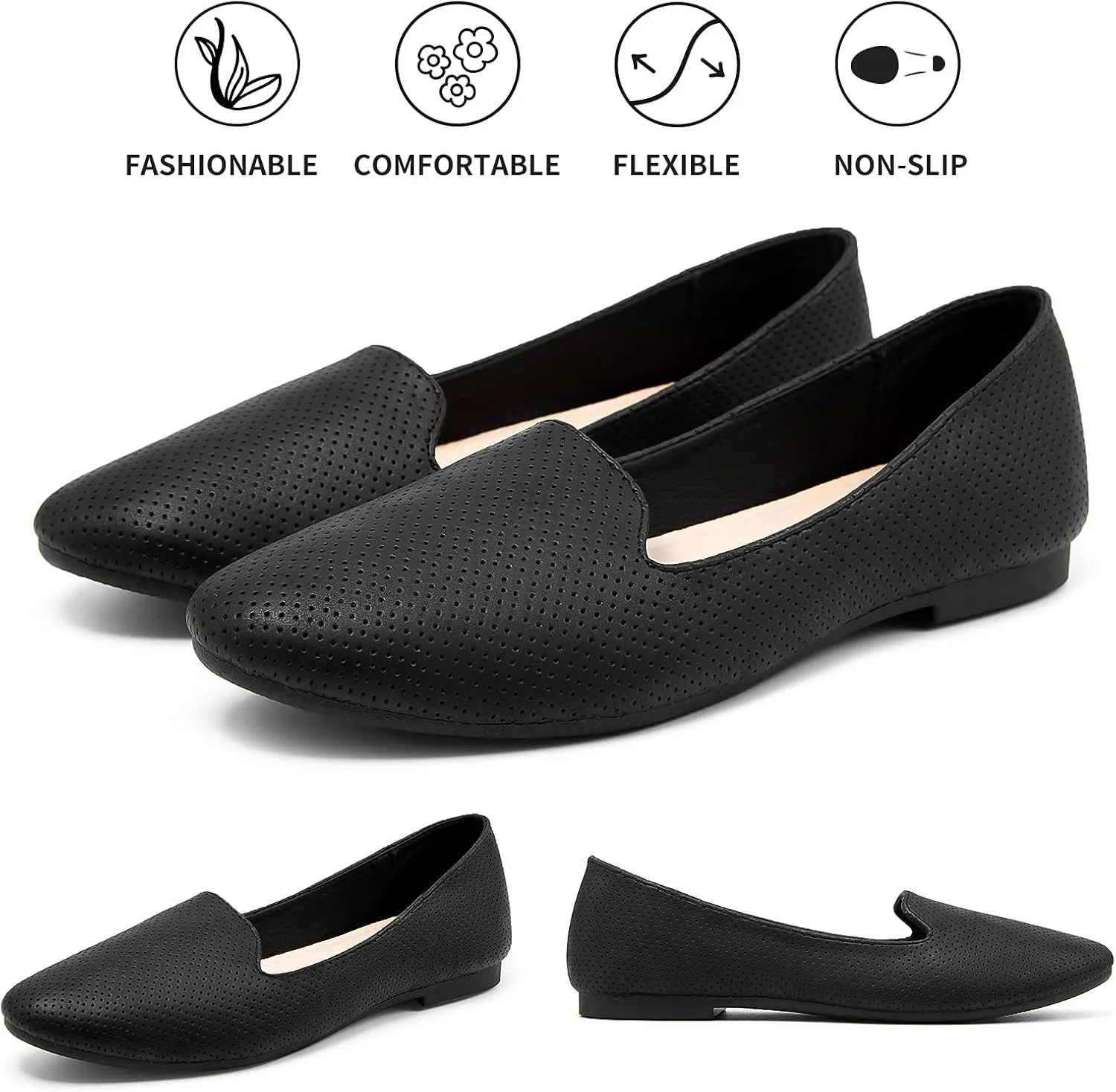 hash bubbie Women's Flats Shoes Dress Shoes for Women Business Dressy Casual Shoes Ballet Flats Loafers Comfortable Slip on Shoes
