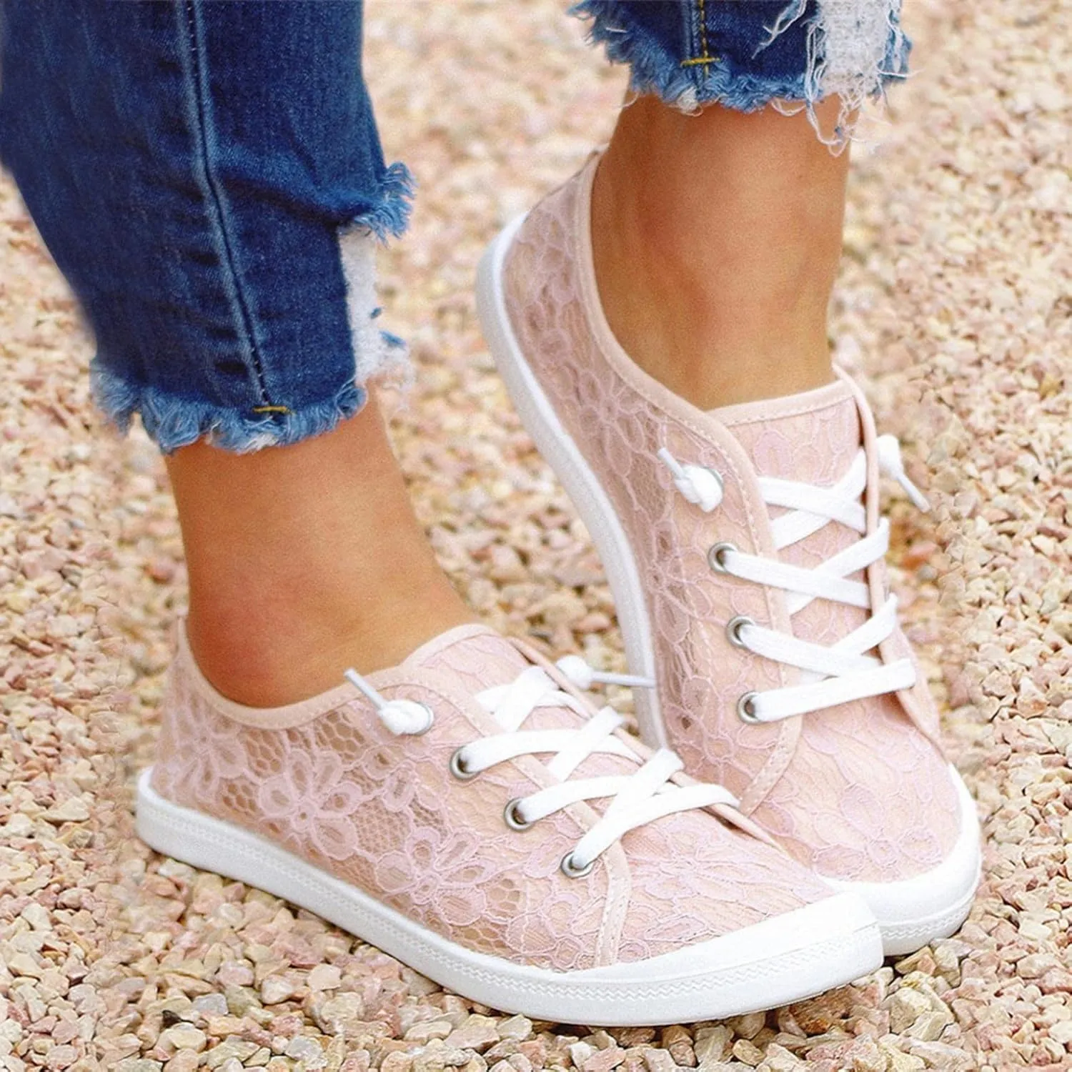 Hbeylia Canvas Shoes For Women Fashion Casual Plaid Lace Up Low Top Play Sneakers Lightweight Low Heels Slip On Flats Loafers Walking Shoes For Girls Running Outdoor Sports Driving