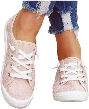 Hbeylia Canvas Shoes For Women Fashion Casual Plaid Lace Up Low Top Play Sneakers Lightweight Low Heels Slip On Flats Loafers Walking Shoes For Girls Running Outdoor Sports Driving