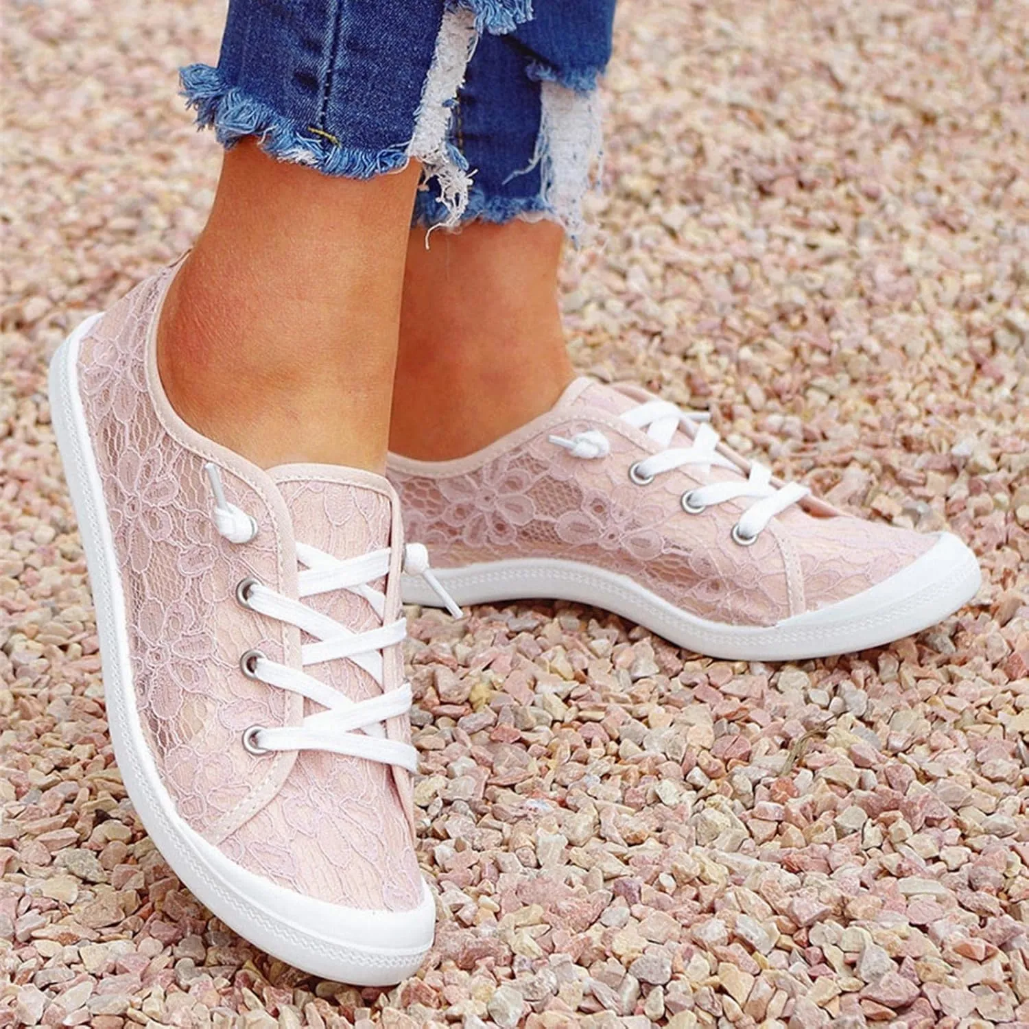 Hbeylia Canvas Shoes For Women Fashion Casual Plaid Lace Up Low Top Play Sneakers Lightweight Low Heels Slip On Flats Loafers Walking Shoes For Girls Running Outdoor Sports Driving