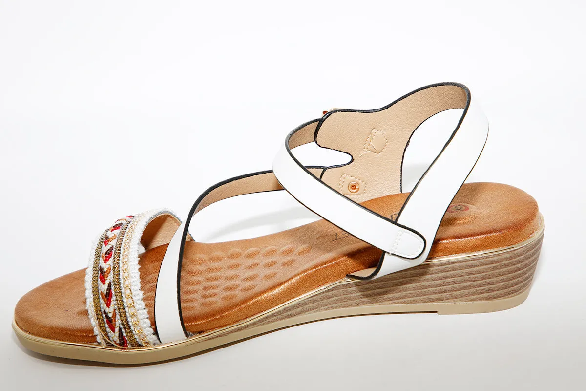 HEAVENLY FEET - Garnet White Strap Sandal