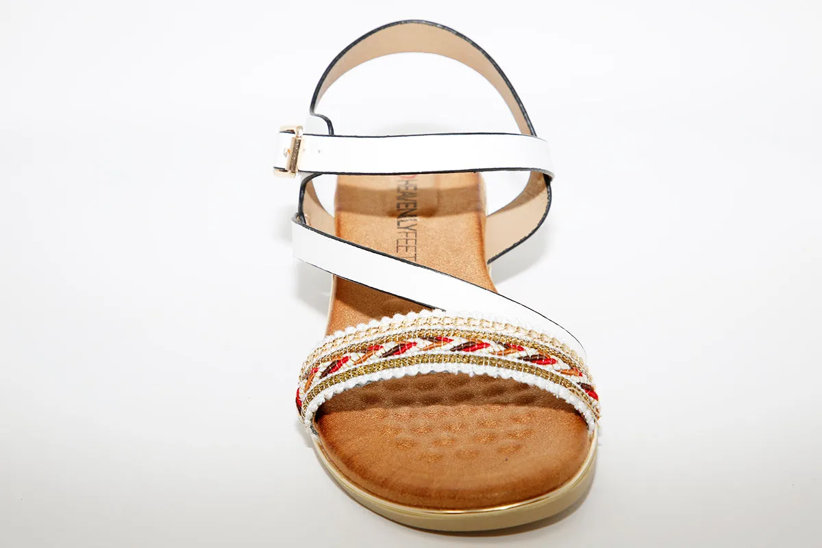 HEAVENLY FEET - Garnet White Strap Sandal