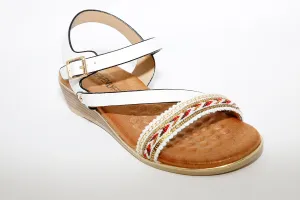HEAVENLY FEET - Garnet White Strap Sandal