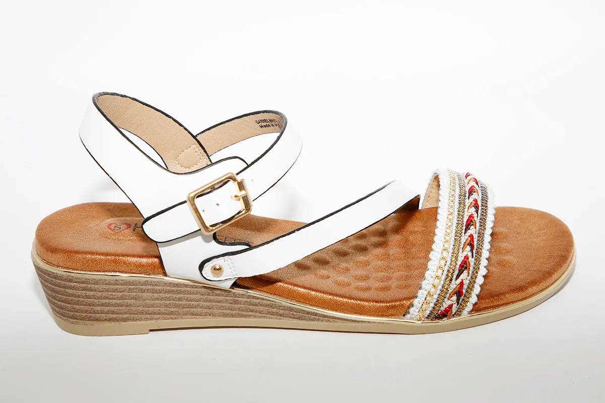 HEAVENLY FEET - Garnet White Strap Sandal