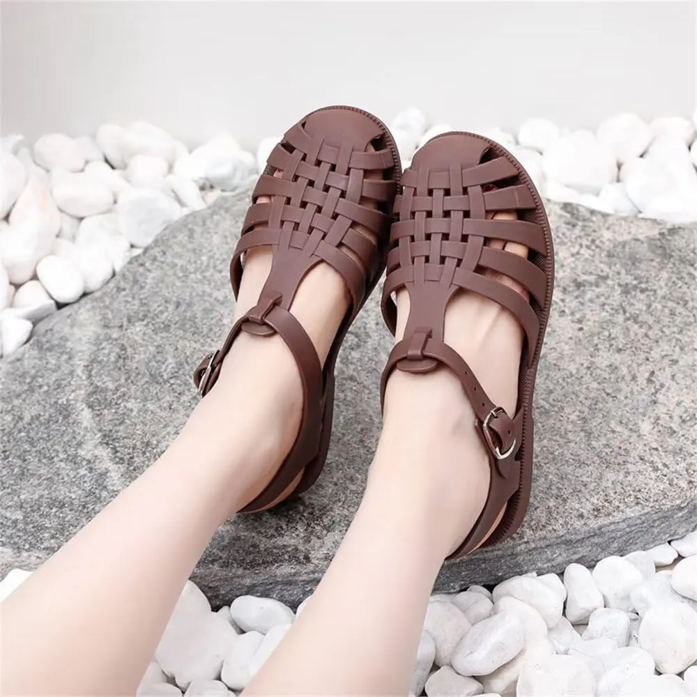 Hee grand Crystal Jelly Heel Sandals For Women Summer Beach Jelly Shoes