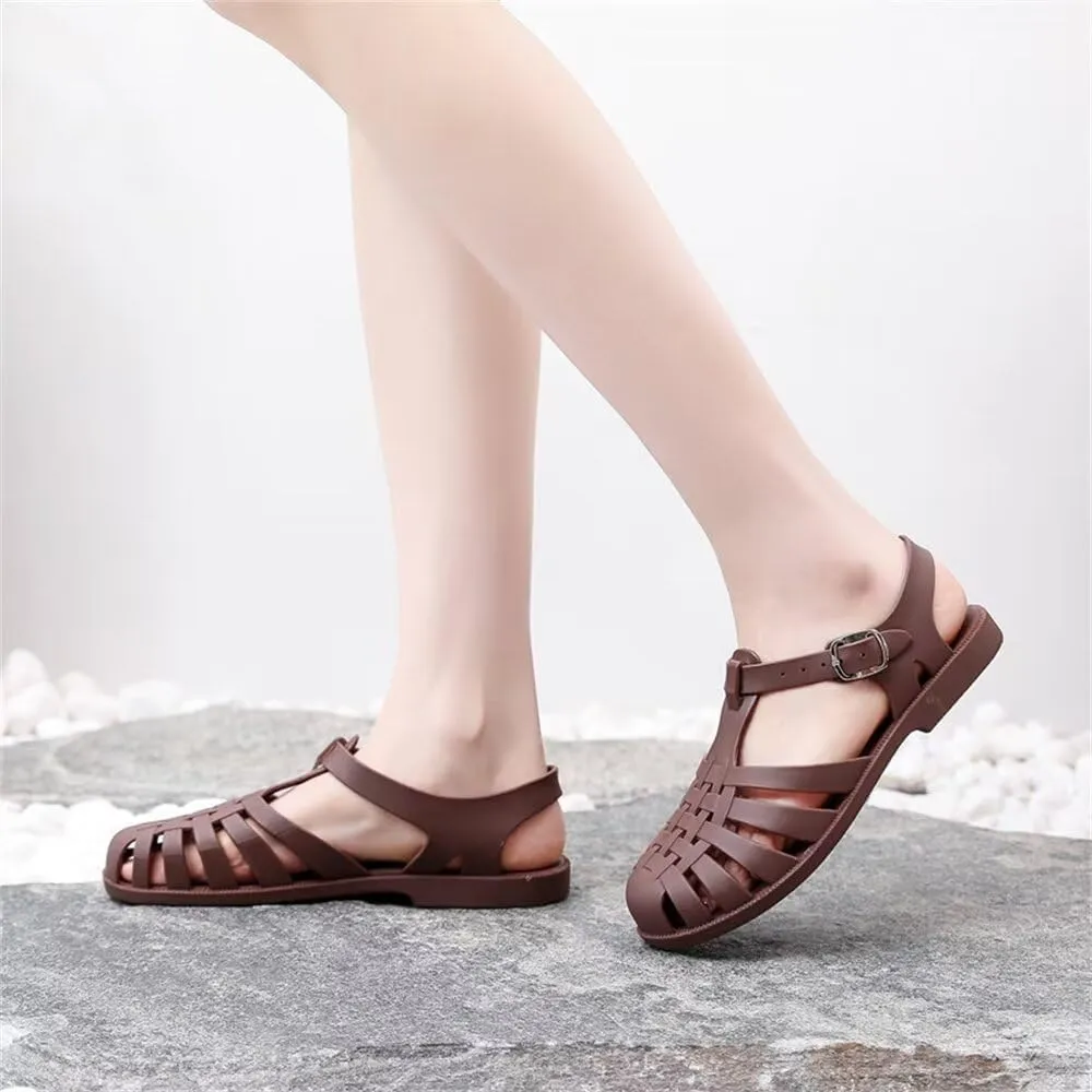Hee grand Crystal Jelly Heel Sandals For Women Summer Beach Jelly Shoes