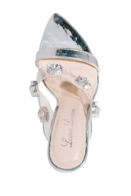 Heel Formal Adaptive Ella Sandal AI-powered Embellished Jewel Mule Lauren High Lorraine Clear Prom