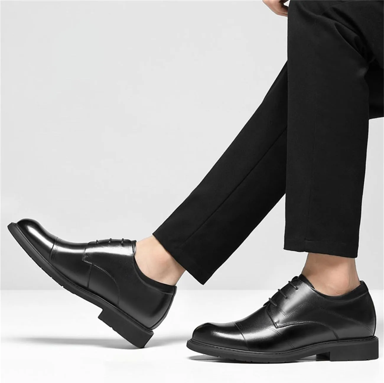 Height Increasing Shoes for Men, Anti-Slip Elevator Business Oxfords Height-Boosting Formal Dress Shoes