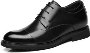Height Increasing Shoes for Men, Anti-Slip Elevator Business Oxfords Height-Boosting Formal Dress Shoes