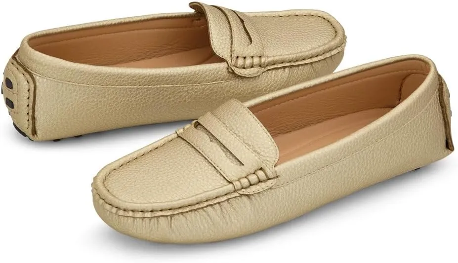 Herstyle Women's Penny Loafers, Slip On Flats for Business & Work, Comfortable Driving Moccasins with Cushioned Footbed, Lightweight Dressy Shoes for Women (Trendy 2025)