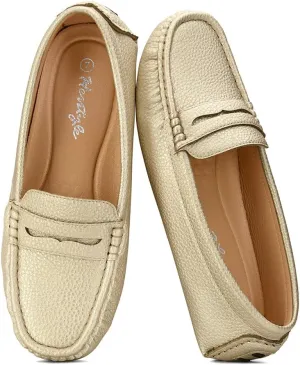Herstyle Women's Penny Loafers, Slip On Flats for Business & Work, Comfortable Driving Moccasins with Cushioned Footbed, Lightweight Dressy Shoes for Women (Trendy 2025)