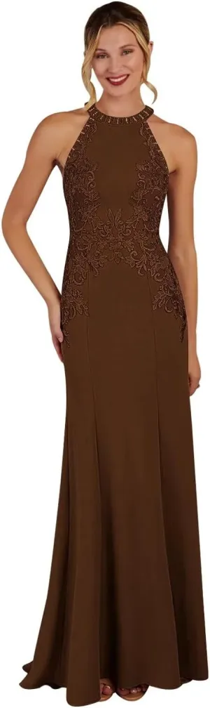 HEWEIGUI Long Lace Mother of The Bride Dresses Mermaid Halter Formal Dress for Women Wedding Guest WHC091