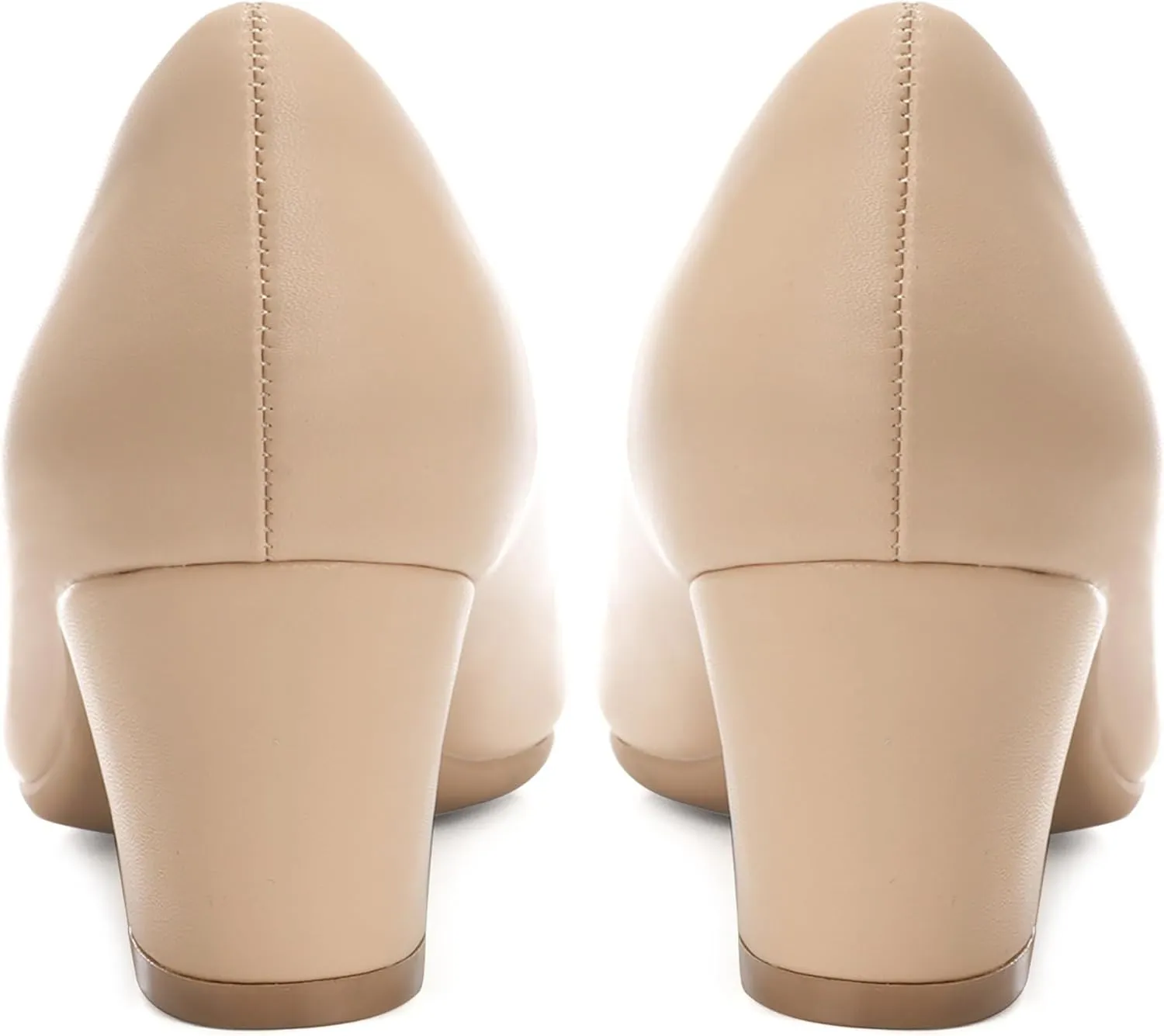 HHTCAL 2 inch Low Block Heel Pumps for Women Round Closed Toe Chunky Heels Comfortable Dress Shoes Office Work Formal