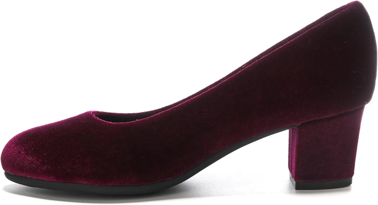 HHTCAL 2 inch Low Block Heel Pumps for Women Round Closed Toe Chunky Heels Comfortable Dress Shoes Office Work Formal