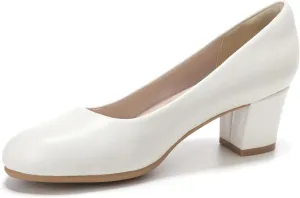 HHTCAL 2 inch Low Block Heel Pumps for Women Round Closed Toe Chunky Heels Comfortable Dress Shoes Office Work Formal