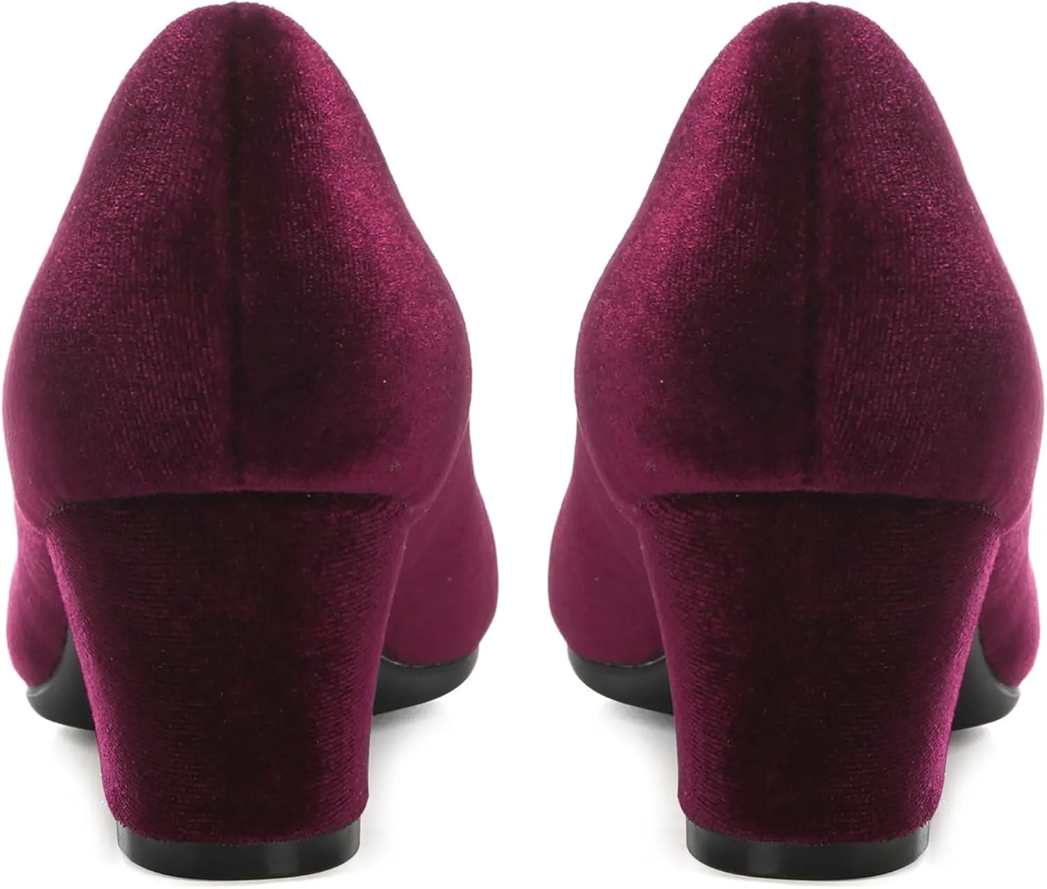 HHTCAL 2 inch Low Block Heel Pumps for Women Round Closed Toe Chunky Heels Comfortable Dress Shoes Office Work Formal