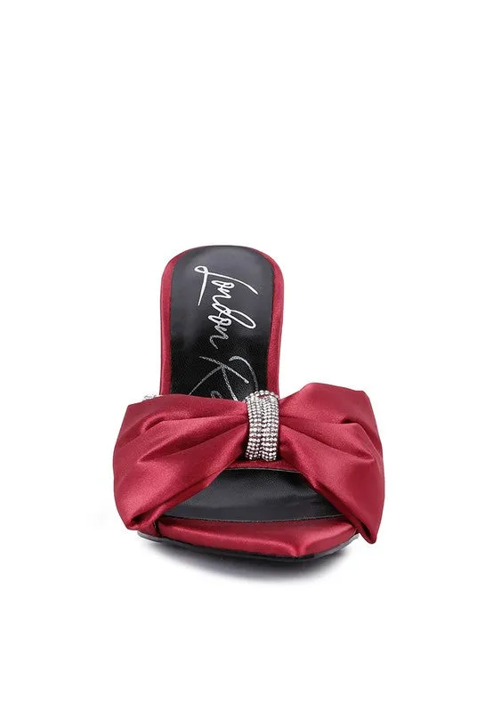 HIGH TEA JEWEL STRAP SATIN HIGH HEELS